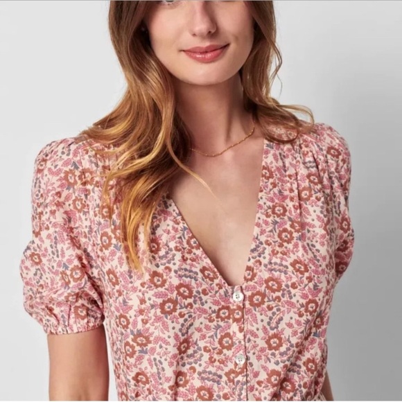 Faherty Women’s Orinda Floral Peasant Sleeve Bohemian Maxi Sundress | Size S - Picture 5 of 10